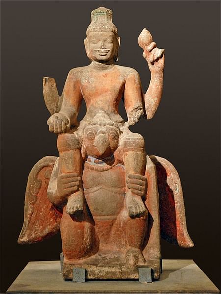 Vishnu Riding Garuda (by Jean-Pierre Galbéra, CC BY)