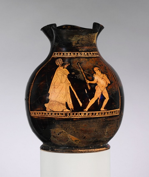 Chous Depicting Dionysos & Satyr (by Metropolitan Museum of Art, Copyright)
