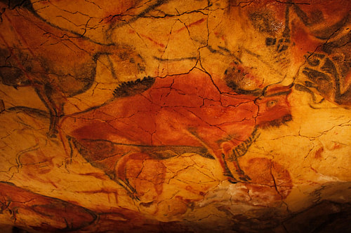 Paleolithic Cave Painting in Altamira Cave