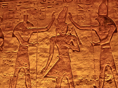 Set ve Horus Blessing Ramses II