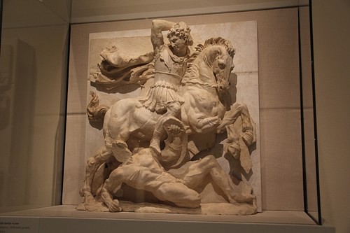 Metope with Pyrrhus in Battle (by Caroline Cervera, CC BY-NC-SA)