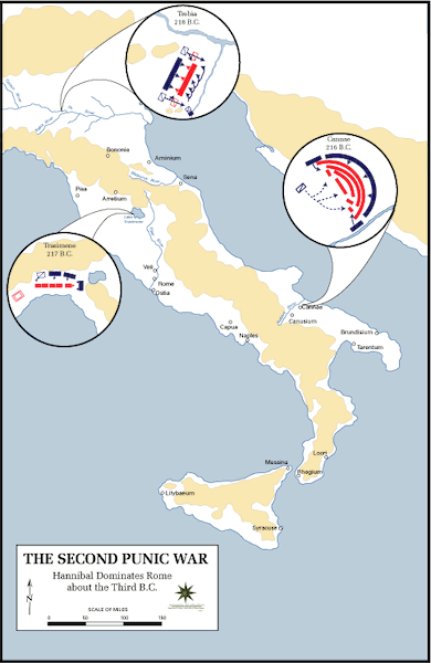 Hannibal's Major Battles in Italy