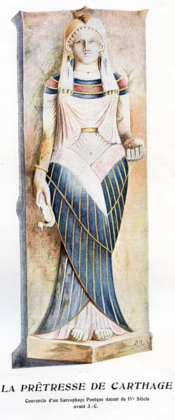 Priestess of Isis on a Carthaginian Sarcophagus Lid