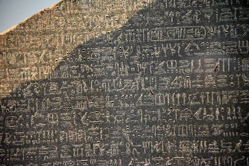 Rosetta Stone Detail, Hieroglyphic Text