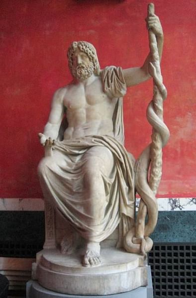 Statue of Asklepios (by Nina Aldin Thune, CC BY-SA)