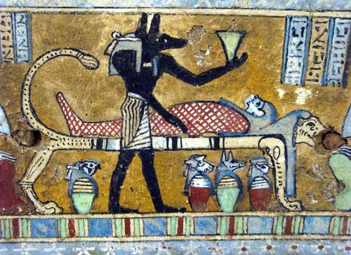 Antik Mısır'da Renk 12 Mitolojiler.com Anubis, Egyptian Sarcophagus