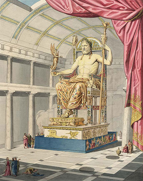 Statue of Zeus, Olympia (by de Quincy, Public Domain)