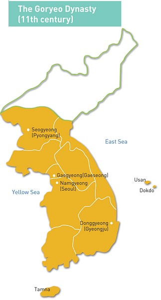 Map of the Goryeo Empire (11th century CE)