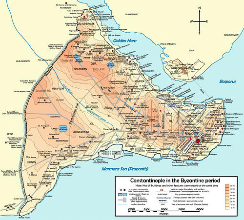 Map of Byzantine Constantinople