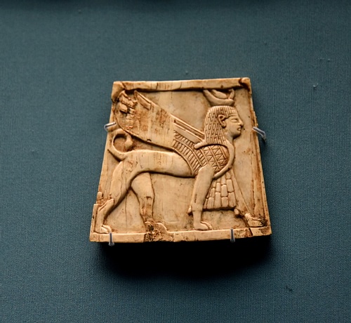 Nimrud Ivory Panel of a Winged Sphinx