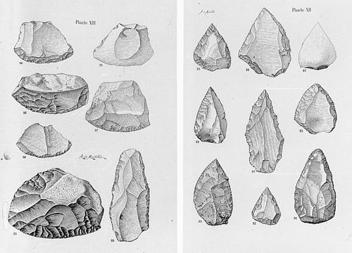 Drawings of Middle Palaeolithic Tools: Points & Scrapers