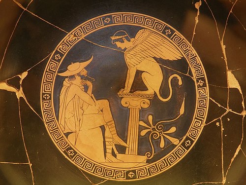 Oedipus & the Sphinx of Thebes (by Carole Raddato, CC BY-SA)