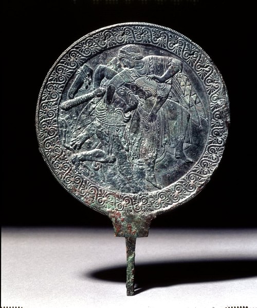 Etruscan Bronze Mirror Showing Hercules
