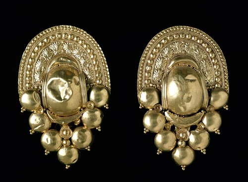 Gold Etruscan Earrings, Populonia