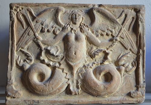 Triton, Etruscan Funerary Urn (by Carole Raddato, CC BY-SA)