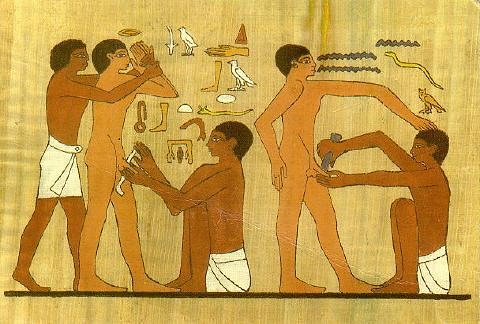 Egyptian Circumcision (by Unknown Artist, Public Domain)