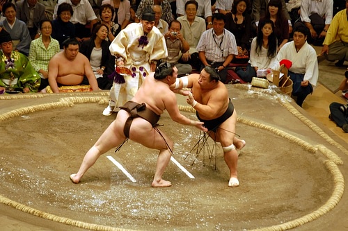 A Sumo Wrestling Bout (by sophietica, CC BY-NC-SA)