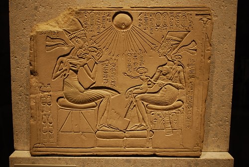 Akhenaten and the Royal Family Blessed by Aten