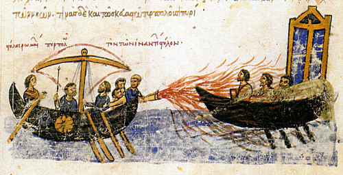 Greek Fire (by Unknown Artist, Public Domain)
