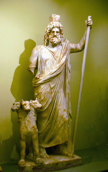 Statue d'Hadès et de Cerbère
