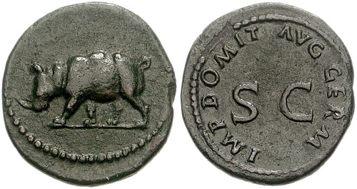 Imperial Roman Coin Portraying a Rhinoceros