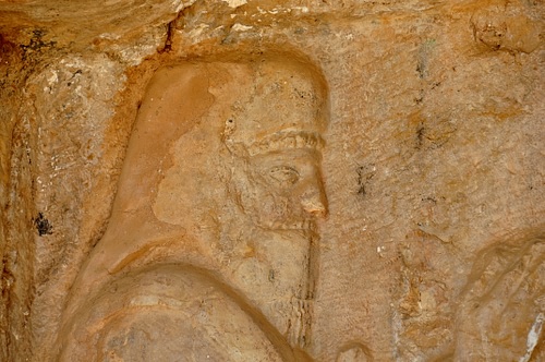 Headdress Detail, Rock-Cut Tombs of Qizqapan