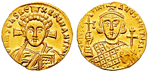 Coin of Justinian II (by Classical Numismatic Group, Inc., CC BY-SA)