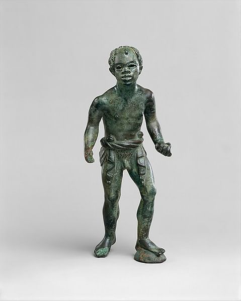 Hellenistic Bronze Statuette of an Aethiopian Youth