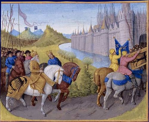 The Second Crusaders Arrive in Constantinople (by Jean Fouquet, Public Domain)