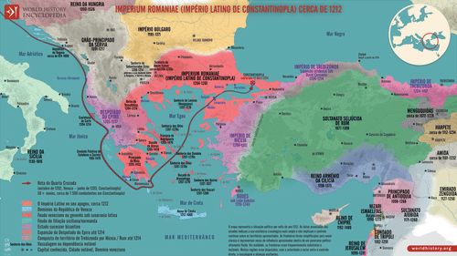 Mapa do Império Latino: Um Estado Cruzado em Constantinopla (by Simeon Netchev, CC BY-NC-ND)