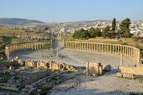 The Oval Forum and Cardo Maximus of Gerasa (by Carole Raddato, CC BY-NC-SA)