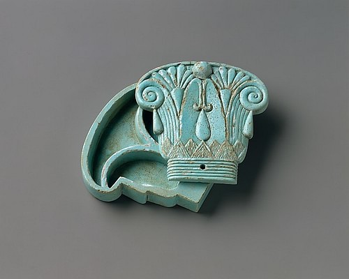 Egyptian Faience Capital-shaped Cosmetic Box