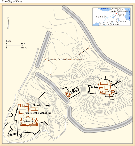 Dvin Arkeolojik Sit Alanı Haritası