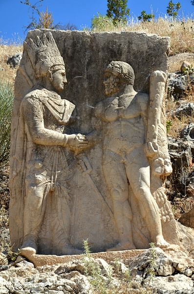 Antiochus I of Commagene Shaking Hands with Hercules