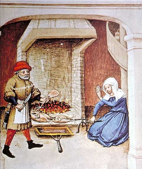 Medieval Cooking Scene