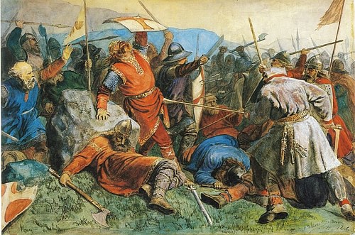 The Battle of Stiklestad (by Peter Nicolai Arbo, Public Domain)
