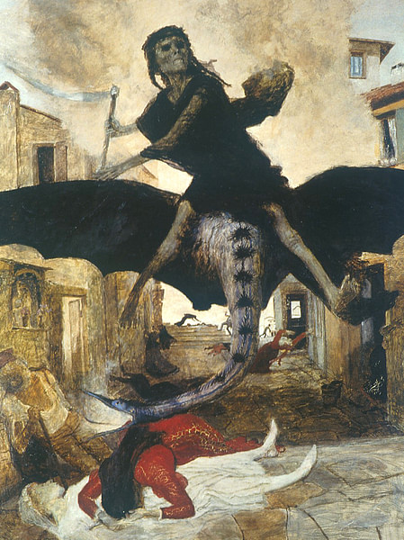 The Plague by Arnold Bocklin (by Arnold Böcklin, Public Domain)
