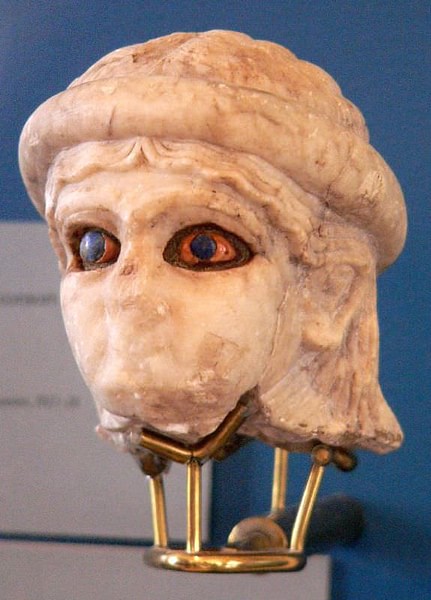 Marble Head, Iraq (by Mary Harrsch (Photographed at the the Univ. of Pennsylvania Museum of Archaeology and Anthropology), CC BY-NC-SA)