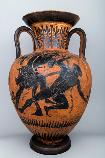 Attic Black-Figure Amphora with Theseus