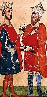 Frederick II & Al-Kamil (by Unknown Artist, Public Domain)