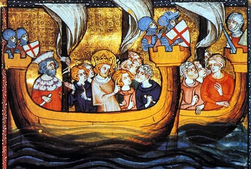 Louis IX Departing for the Seventh Crusade (by Unknown Artist, Public Domain)
