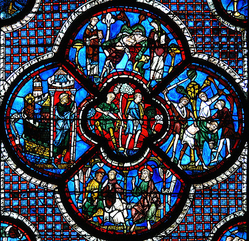Detail, Good Samaritan Window, Chartres Cathedral