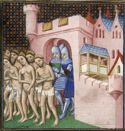 Expulsion of the Cathars from Carcassonne (by Unknown Artist, Public Domain)