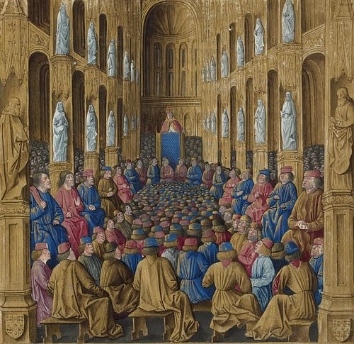 Urban II at the Council of Clermont (by Jean Colombe, Public Domain)