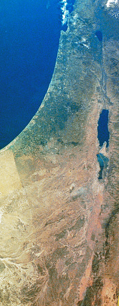 Satellite Image of Canaan-Palestine-Israel (by NASA, Public Domain)