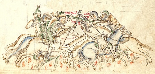 The Battle of Hattin, 1187 CE (by Unknown Artist, Public Domain)