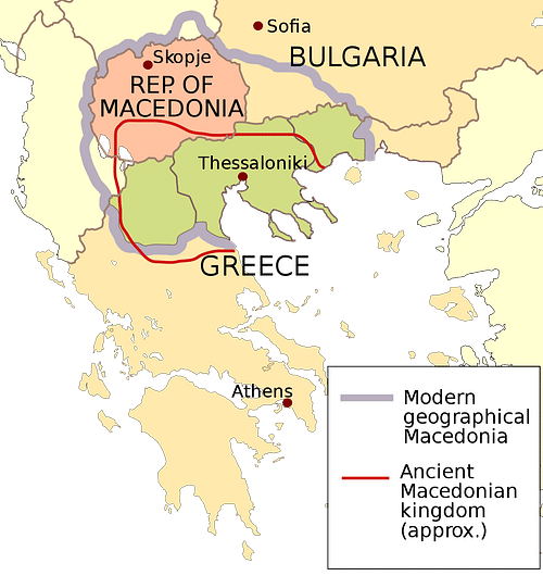 Ancient Macedon & Modern Political Map Overlay