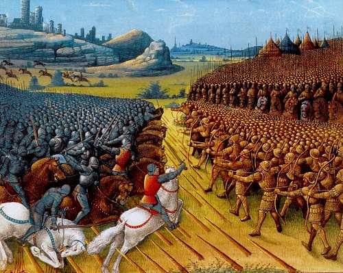 Battle of Nicopolis, 1396 CE (by Sébastien Mamerot, Public Domain)