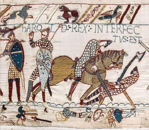 Death of Harold, Bayeux Tapestry (by Myrabella, Public Domain)