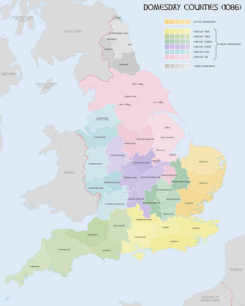 Map of Domesday Book Circuits